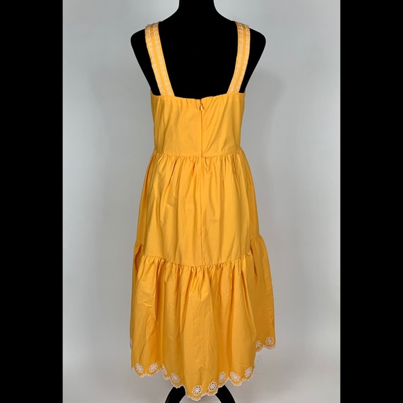 J.CREW Embroidered Scalloped Tiered Dress 4 - Picture 5 of 9